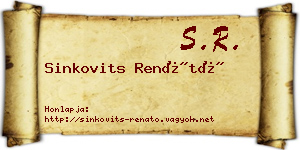 Sinkovits Renátó névjegykártya