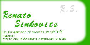 renato sinkovits business card